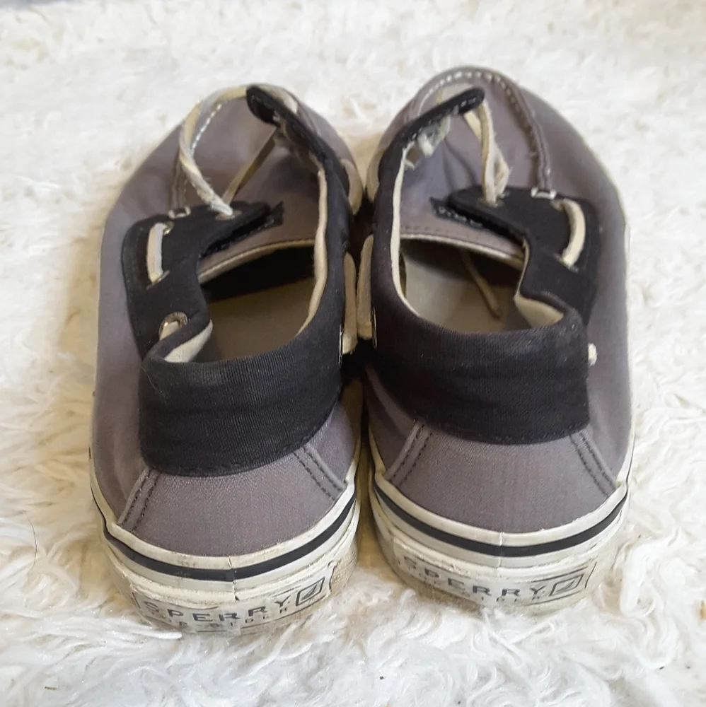 Sperry 0298414 canvas black grey boat shoe 8.5 Mens